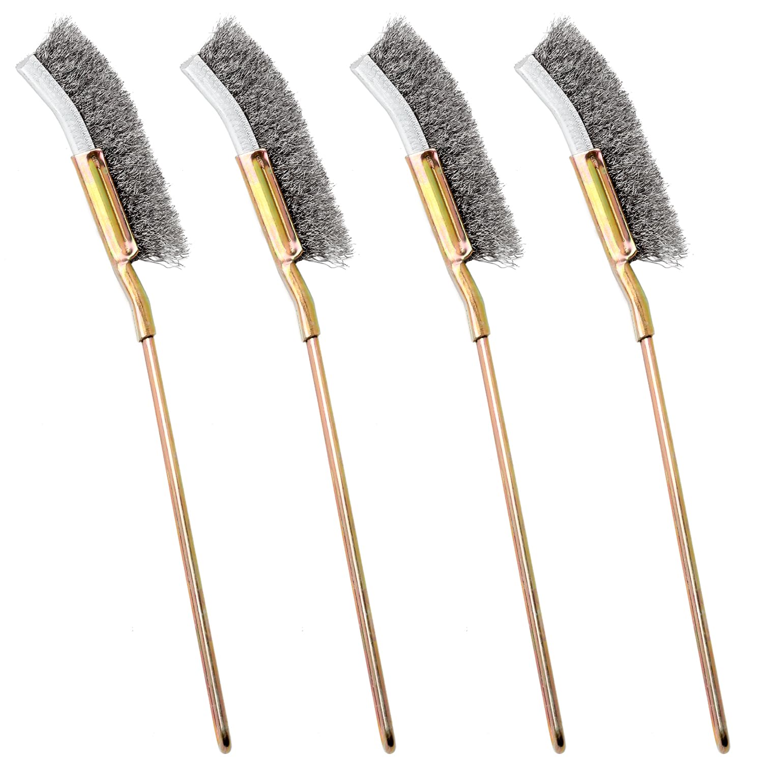 Paint Brush - 4本組ベンドヘッドワイヤーブラシセット – 工業用グレード、錆/塗料除去、バリ取り、表面処理用
