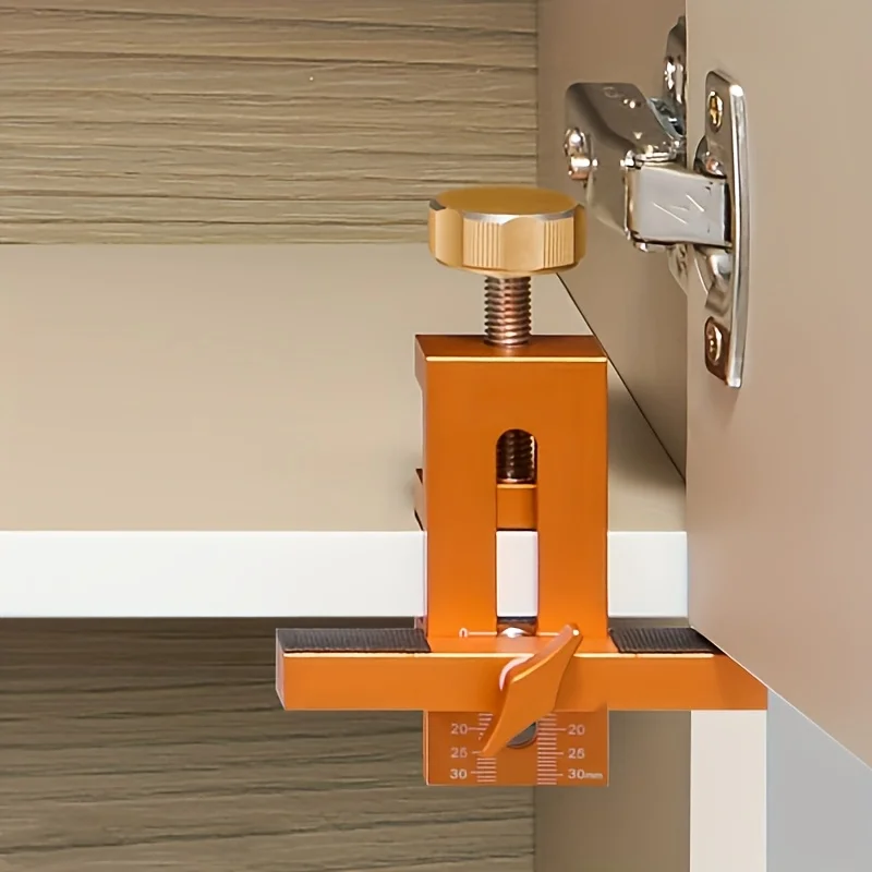 Cabinet Hinges - 調整可能なキャビネットドア取り付け治具（サポートアーム付き）、フレームレスキャビネットドア用ヒンジ取り付けツール、住宅改修用
