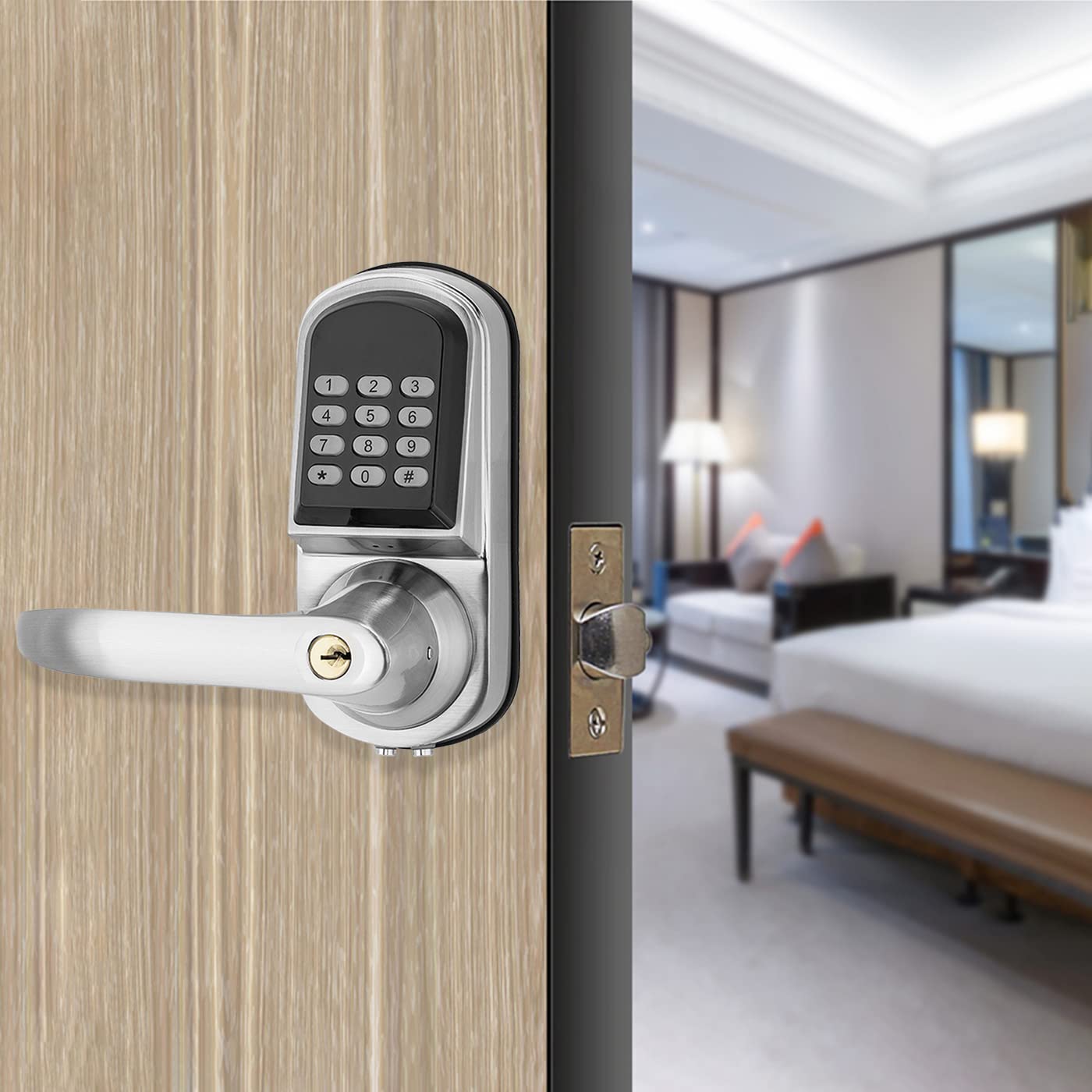 Door Lock - 高品質亜鉛合金製ハンドル付きコンビネーションロック TTlock BLE デジタルドアロック