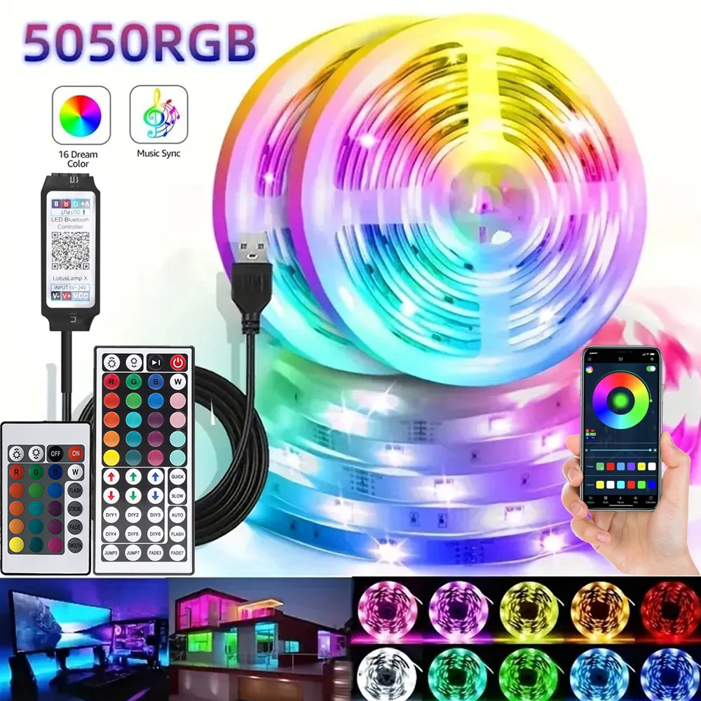 Led Strip Lights - スマートRGB LEDゲーミングライトストリップ USBクリスマスライト 音楽同期 フレキシブルテープ アプリリモコン