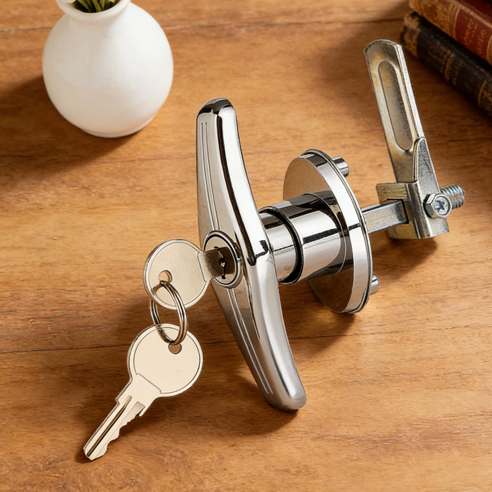 Door Lock - キャンピングカードアラッチ高セキュリティ亜鉛合金キー付きRVドアハンドルデッドボルトロックモーターホーム旅行エントリーカーゴインテリア用