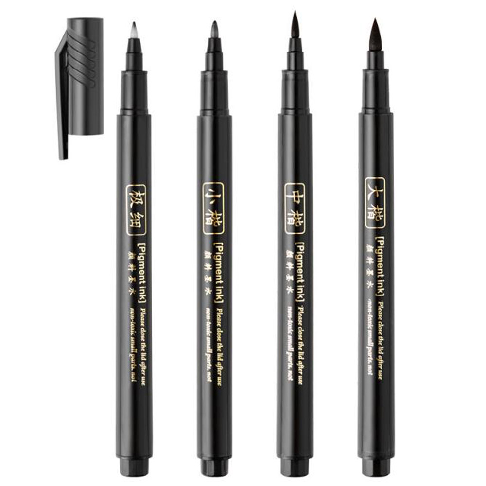 4pc ブラシペン書道ペン中国語単語学習文具学生アート描画マ - Paint Brush のレビューと価格
