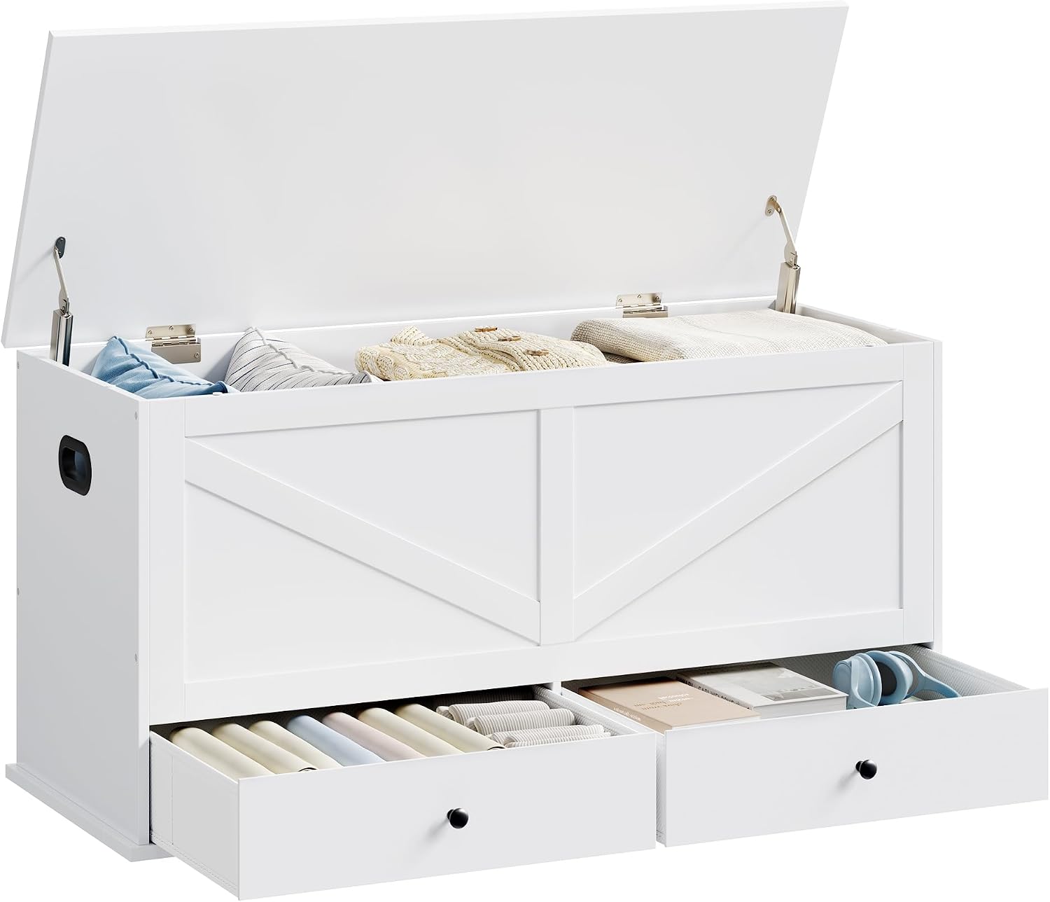 ファームハウス風収納チェスト（引き出し付き）、木製玄関ベンチ - Cabinet Hinges のレビューと価格