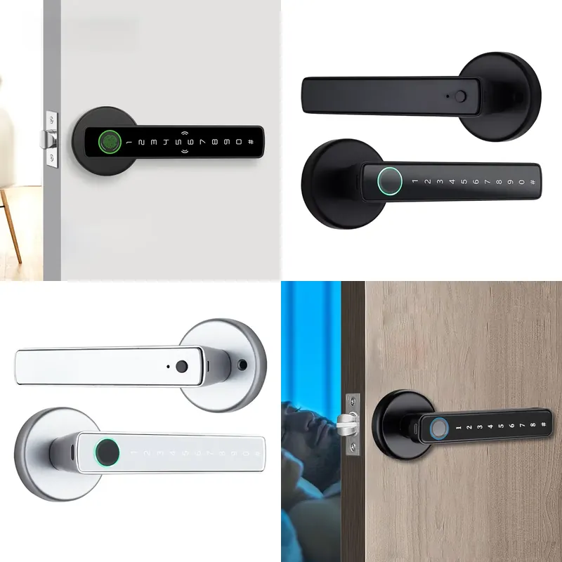 YMCキーレス電子式室内ドアハンドル スマート指紋認証デジタ - Door Handle のレビューと価格