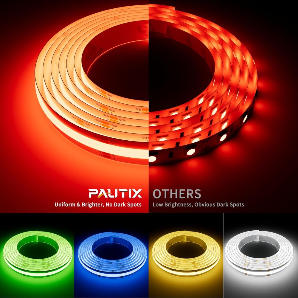 5V USB COB RGB LEDストリップライト 1.5 - Led Strip Lights のレビューと価格